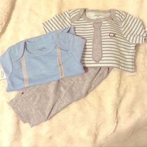 Calvin Klein three piece blue/gray outfit baby
